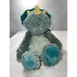 Demdaco Nat & Jules Drake Mellow Fellows Triceratops Dinosaur Plush Toy 13"